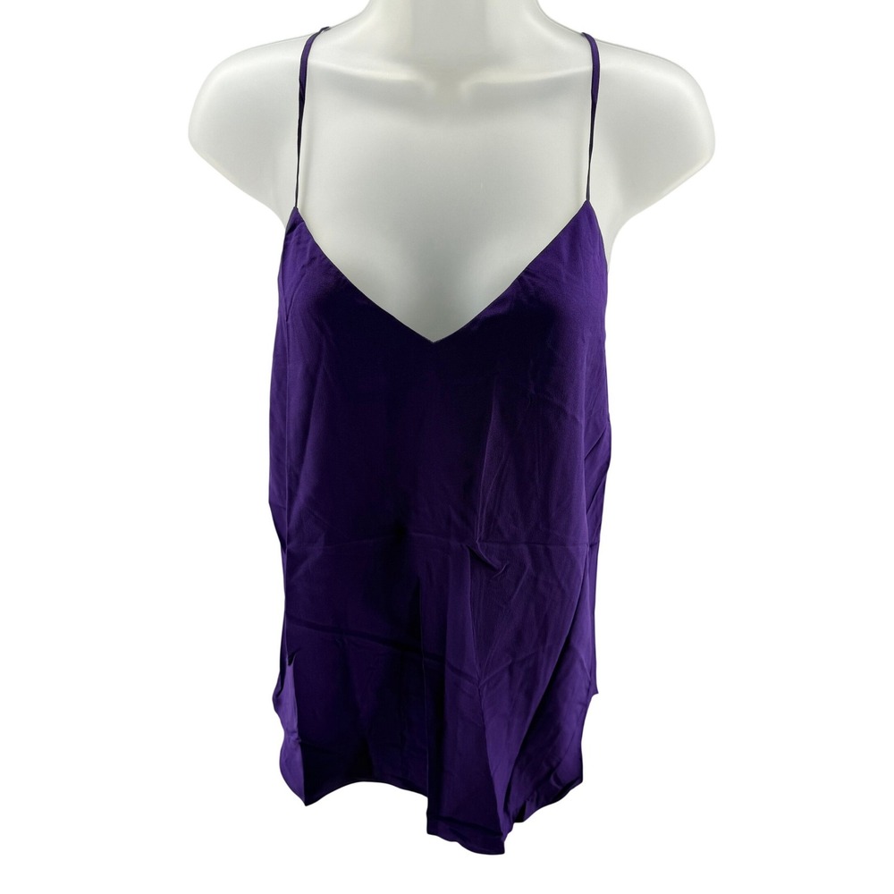 Polo Ralph Lauren Purple V-Neck Crisscross Back Camisole Shirt Small New